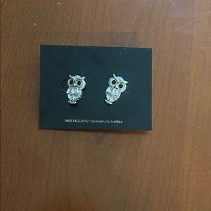 Silver Owl Earrings